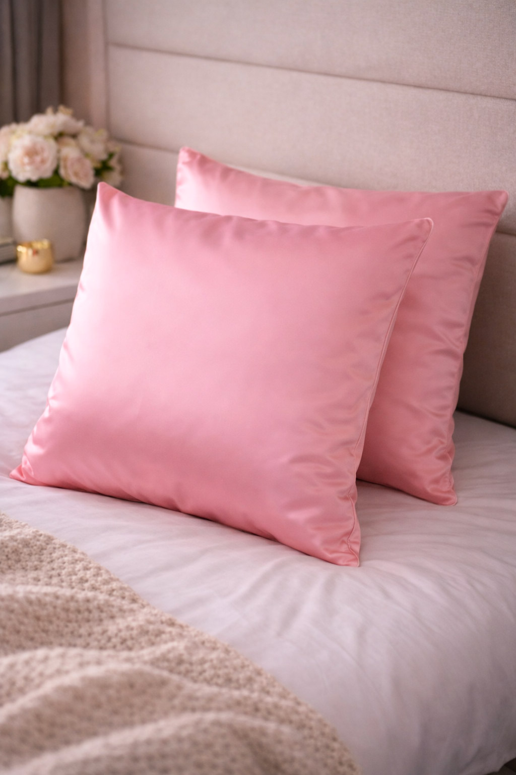 Taie 100% Soie Rose Bébé